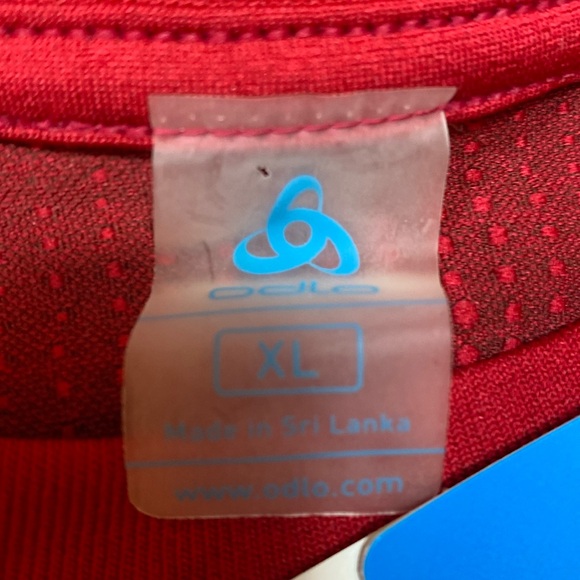 Odlo Base Layer Women’s T Shirt Size XL Red Long Sleeve Fitted Crew Poly Blend - Picture 6 of 14
